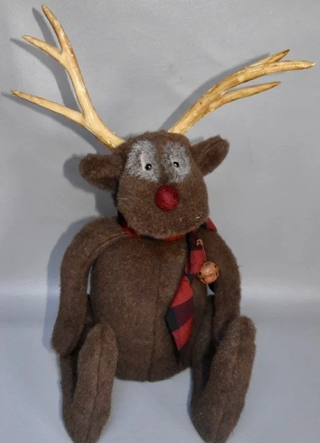 14” Reindeer (not including antlers) with plaid scarf $68.00