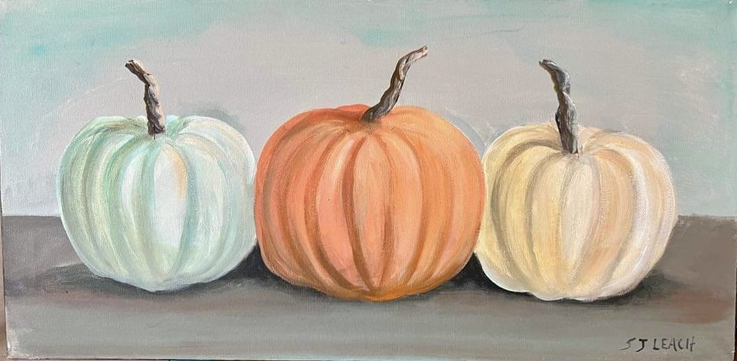 12” x 24” Pumpkins on Canvas $250.00