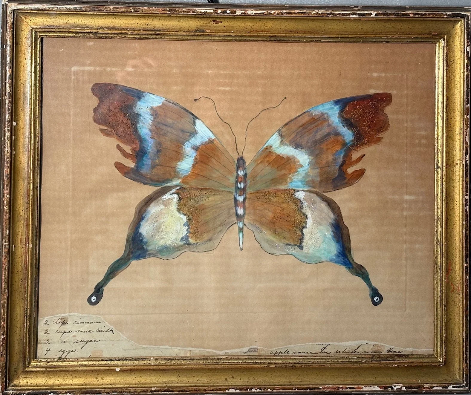 20”x 17” Butterfly in vintage frame $250.00