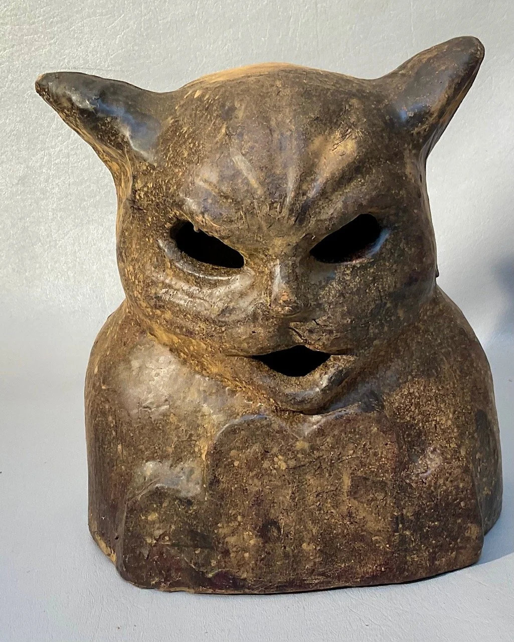 9.5” Halloween paper mache JOL Cat $35.00