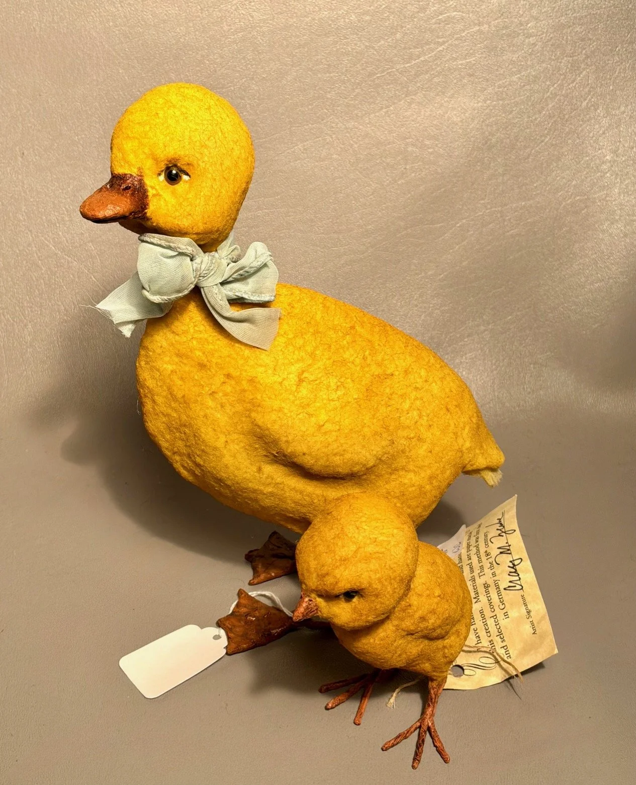 8” Duckling $78.00.          4” Chick $40.00