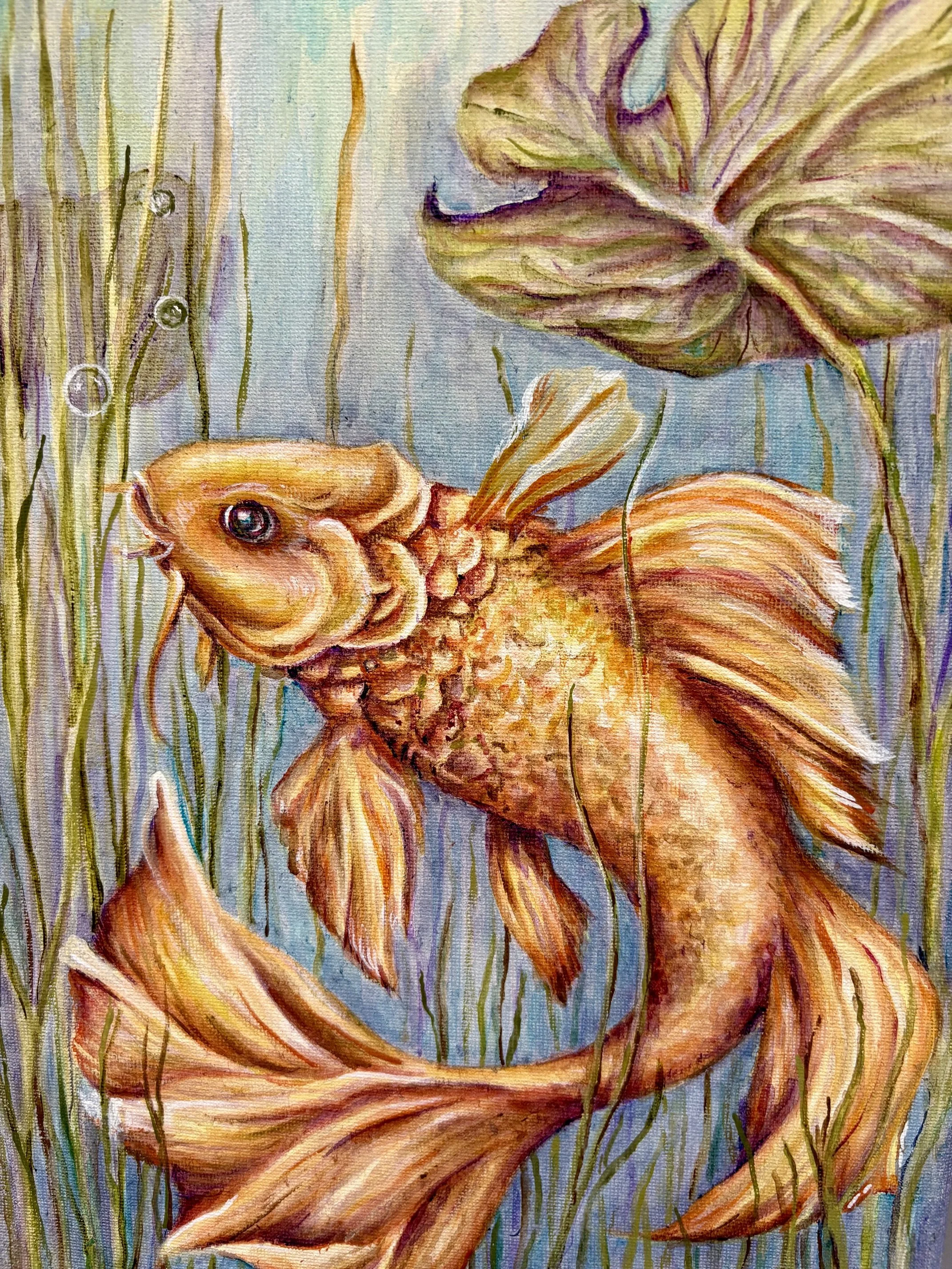 9”x12” Koi Fish. $65.00