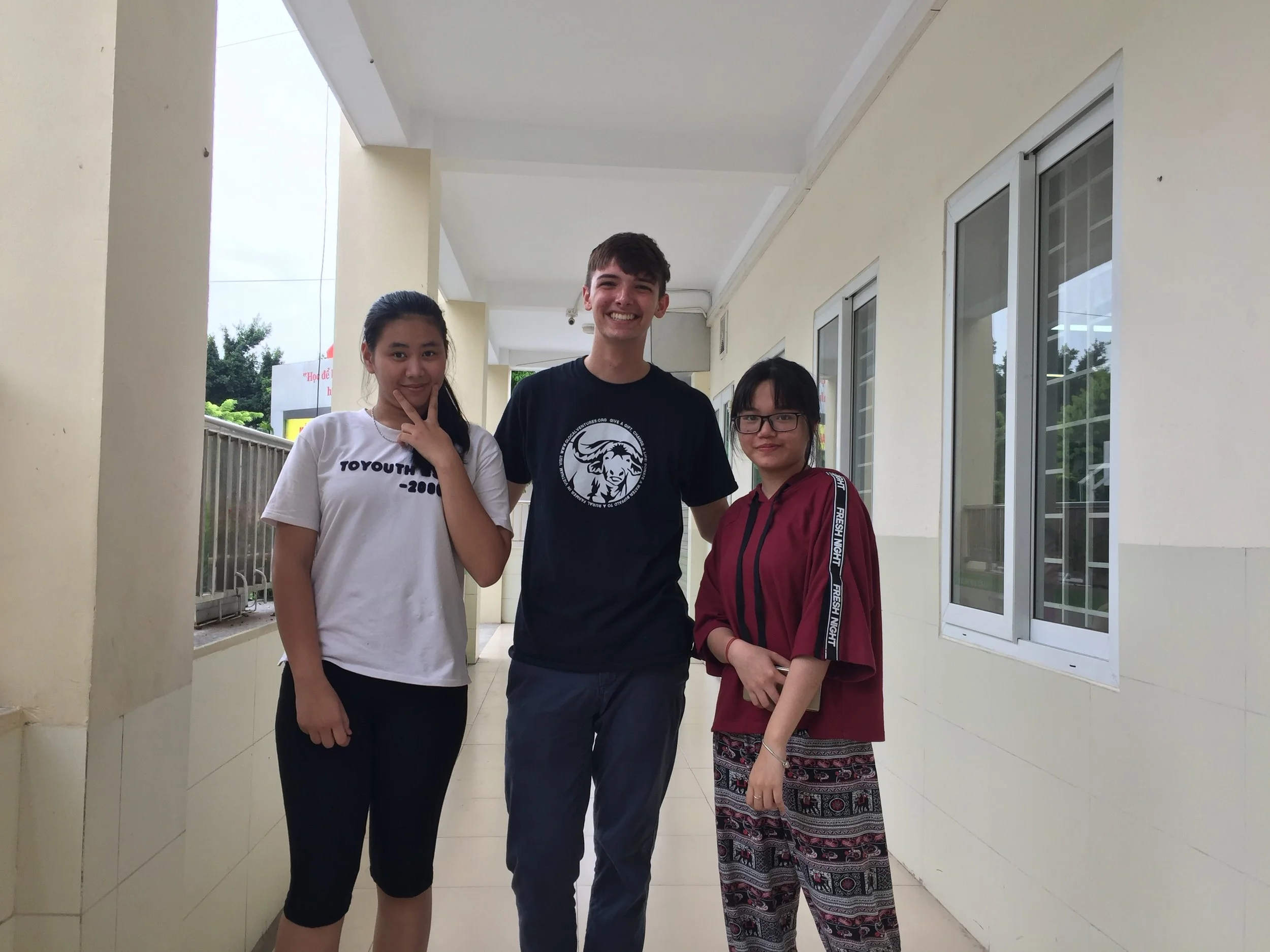 Linh and Hương, the high school volunteers who’ve helped me with the classes.