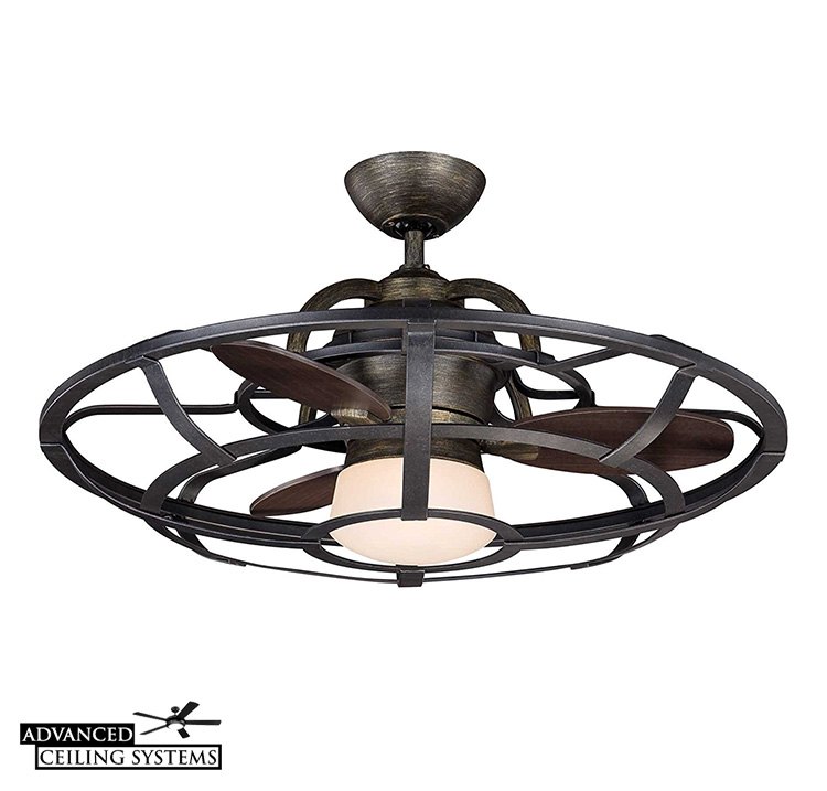 Cage Enclosed Ceiling Fans, Small Ceiling Fan And Light