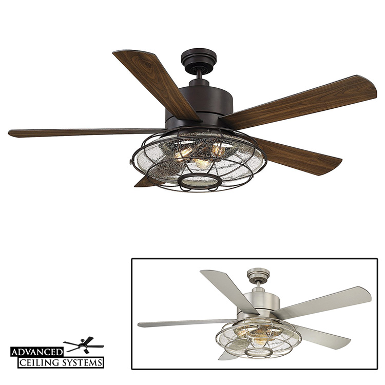 7 Rustic Industrial Ceiling Fans With, Industrial Cage Ceiling Fan