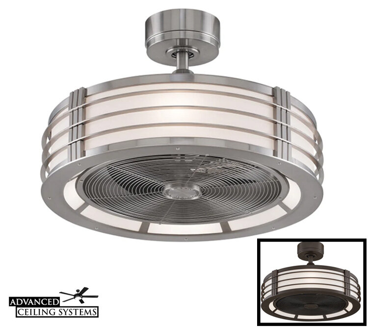 Catching Cage Enclosed Ceiling Fans, Modern Ceiling Fan With Light Flush Mount