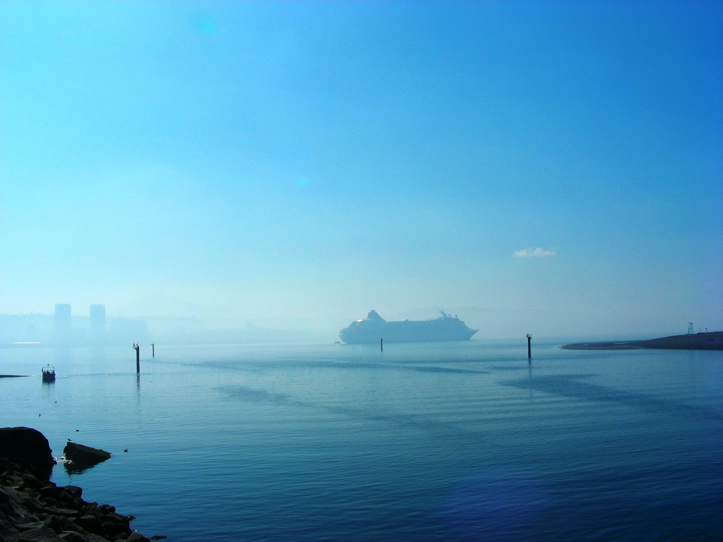 the dream docked in puerto montt, chile on a foggy morning..jpg