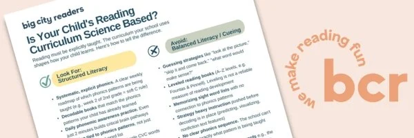 document with information about science based reading curriculum