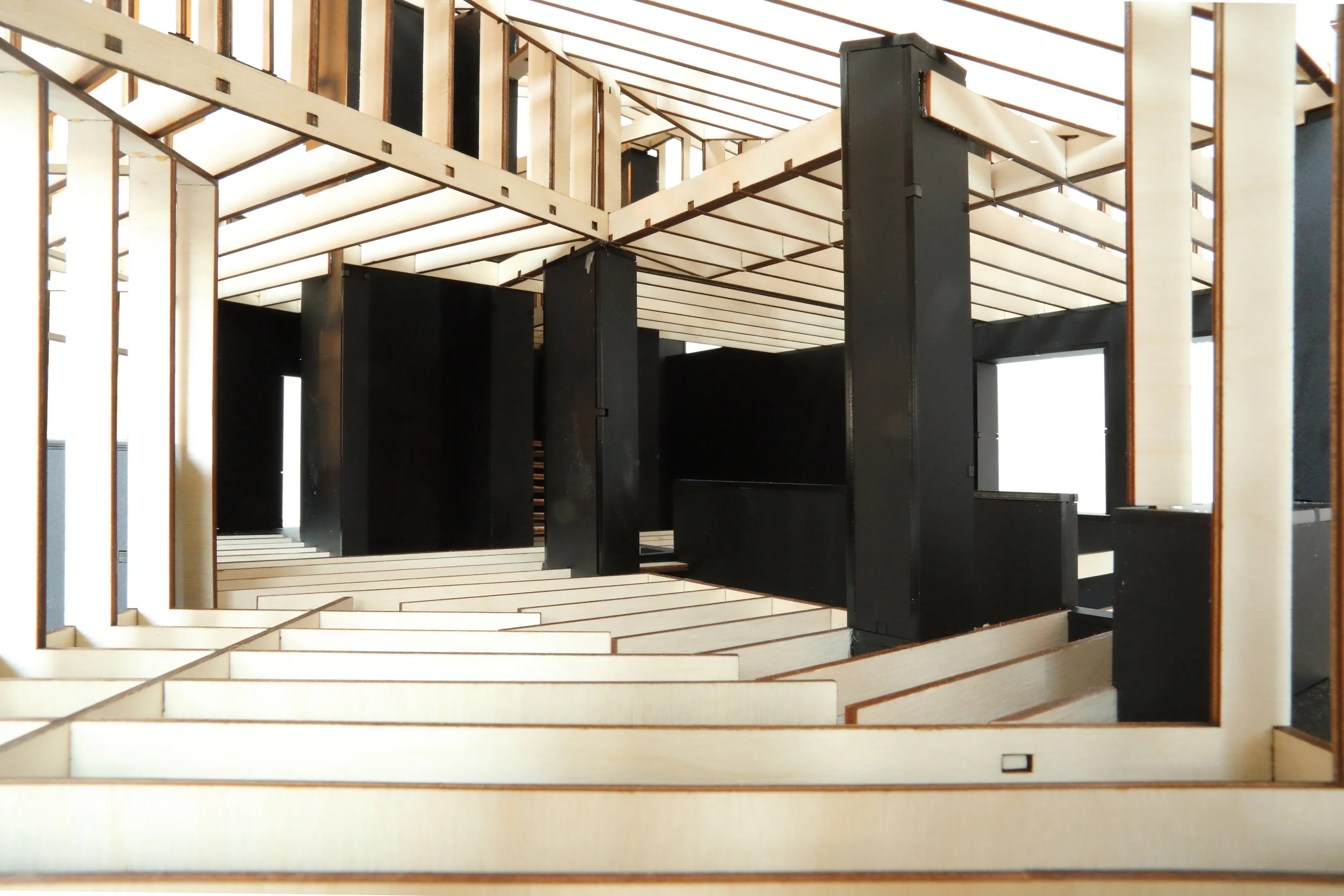 Structural study showing additional column in dining room