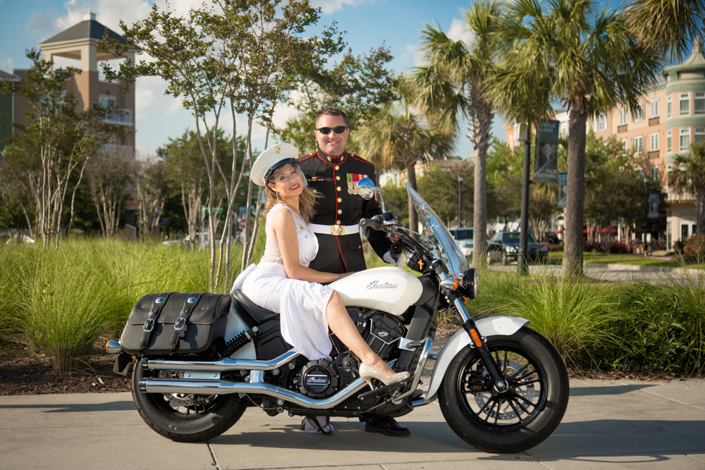 Myrtle-Beach-Marine-Army-Motorcycle-Wedding
