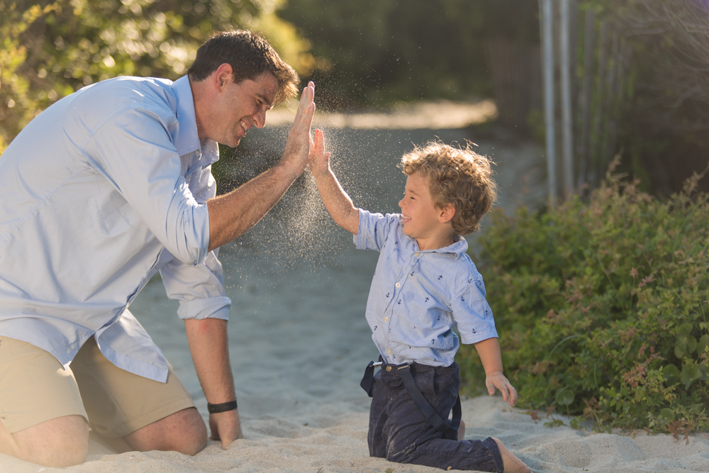 Father-Son-High-Five-Beach-Photography