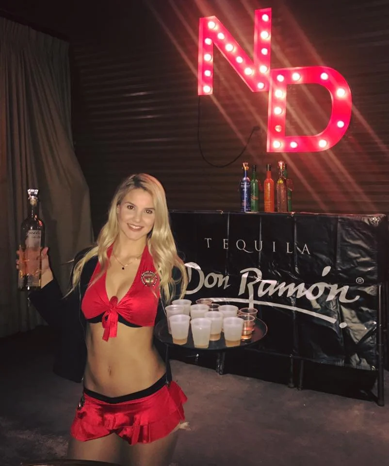 Beverage model during a brand activation in Las Vegas