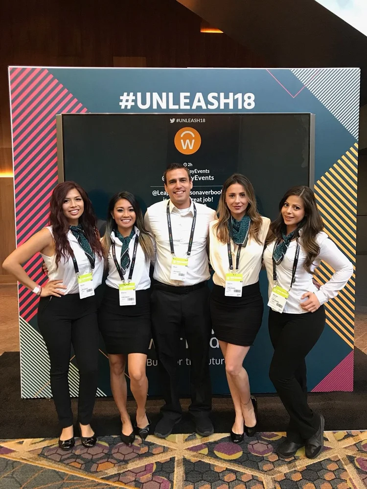 Event team assisting during a corporate gathering