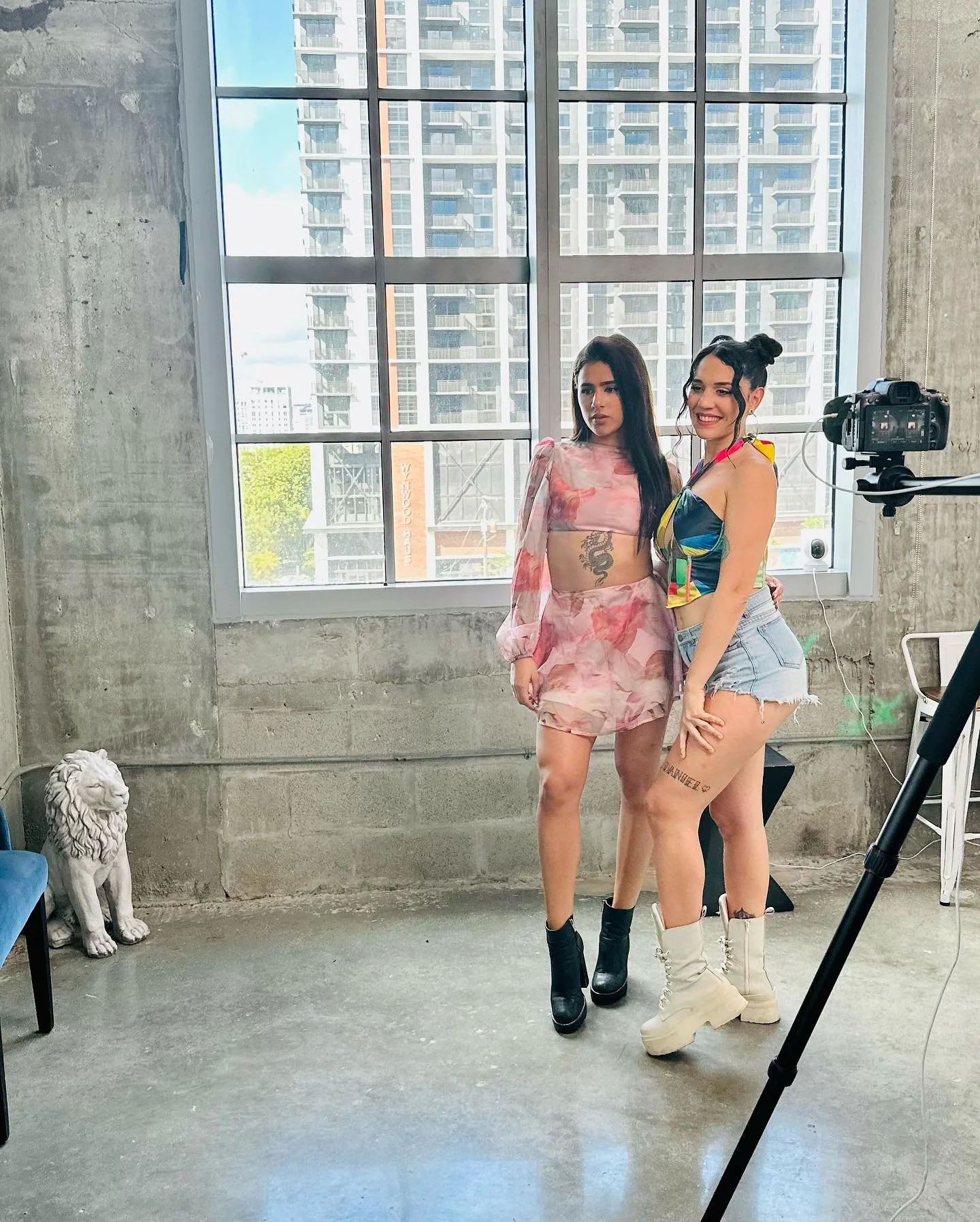 Production talent during a campaign shoot in Miami