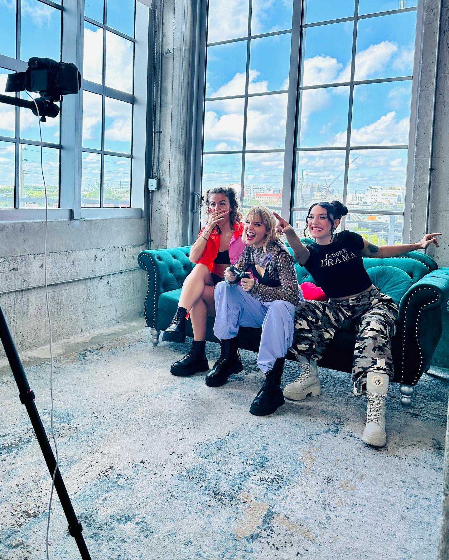 Production talent during a campaign shoot in Miami