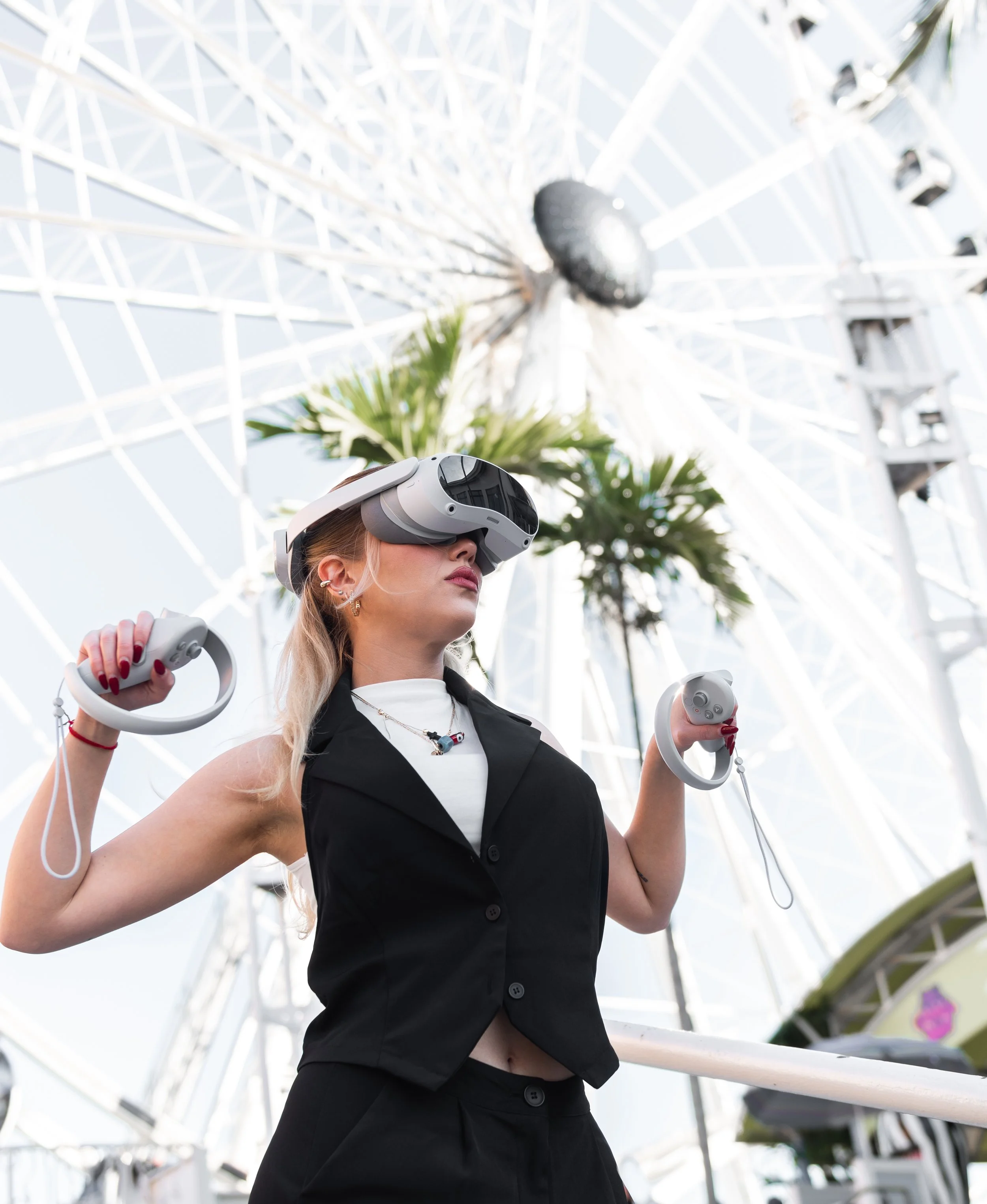 Production talent during a campaign shoot in Miami