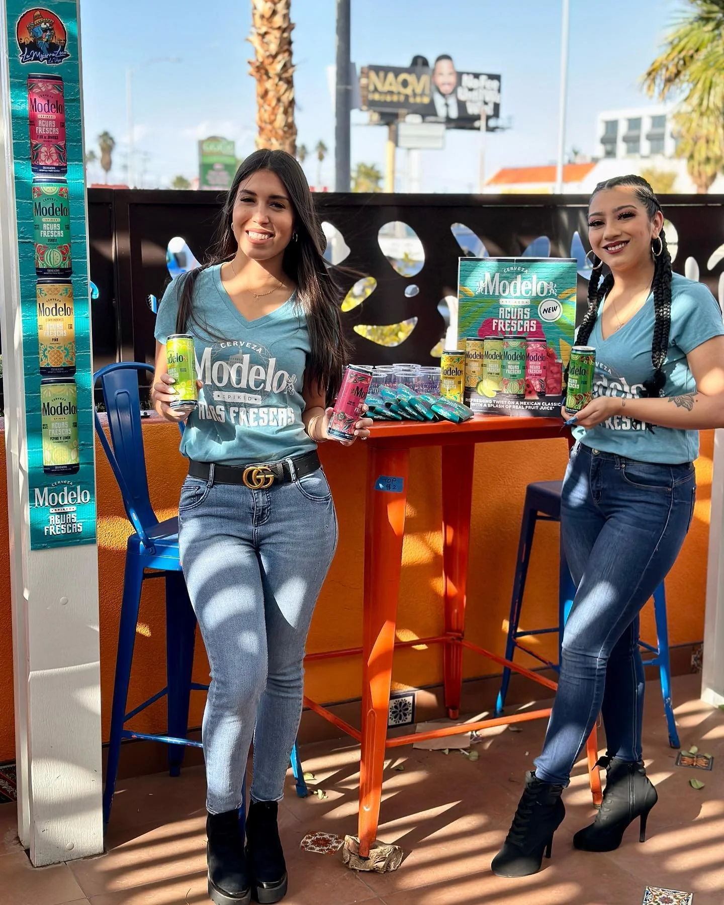 Beverage model during a brand activation in Las Vegas