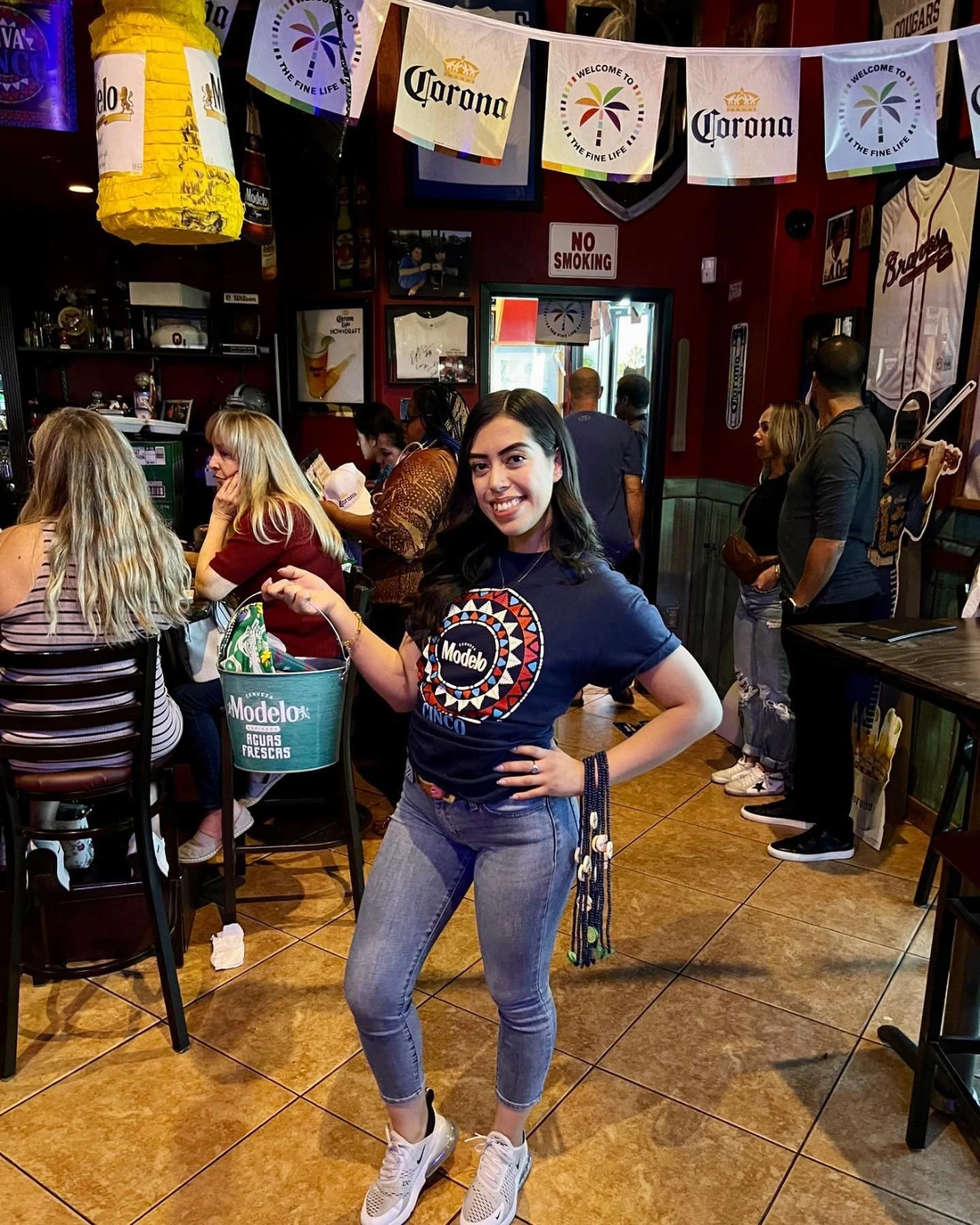 Beverage model during a brand activation in Las Vegas