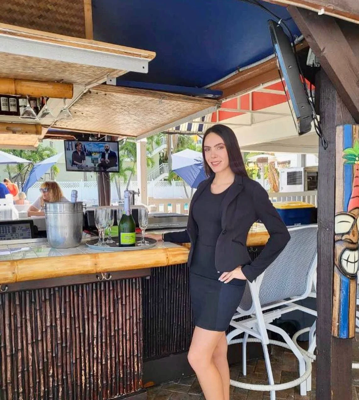 Beverage model during a brand activation in Tampa