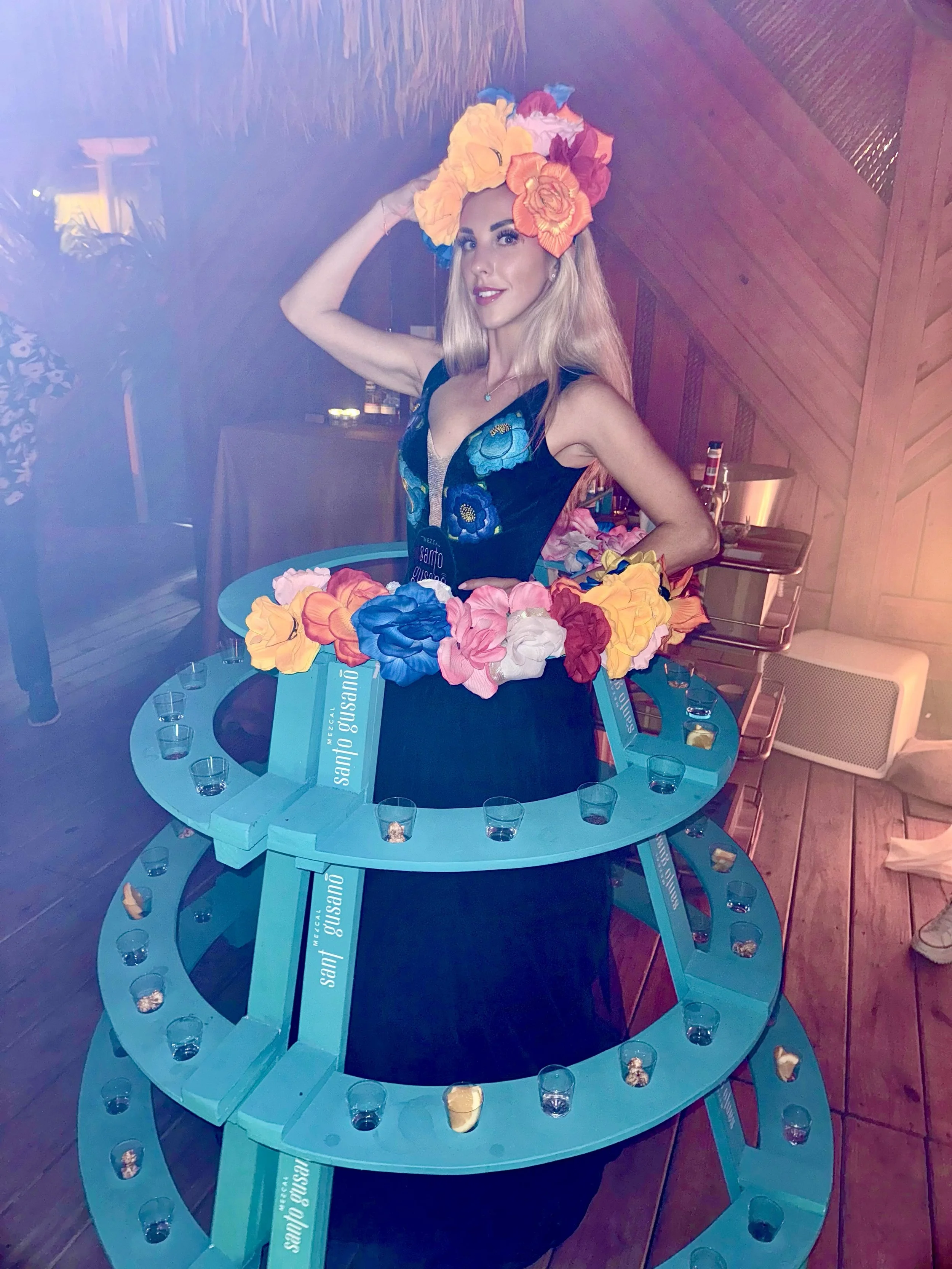 Beverage model during a brand activation in Las Vegas