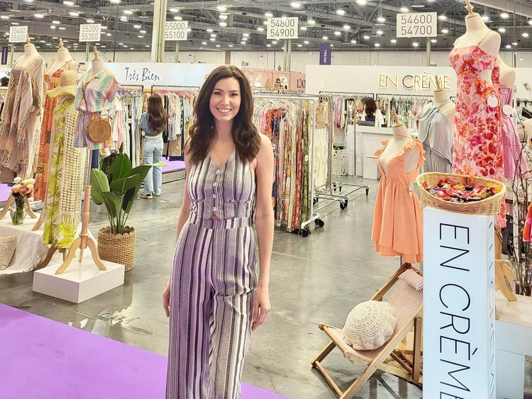Convention hostess supporting a Las Vegas trade show
