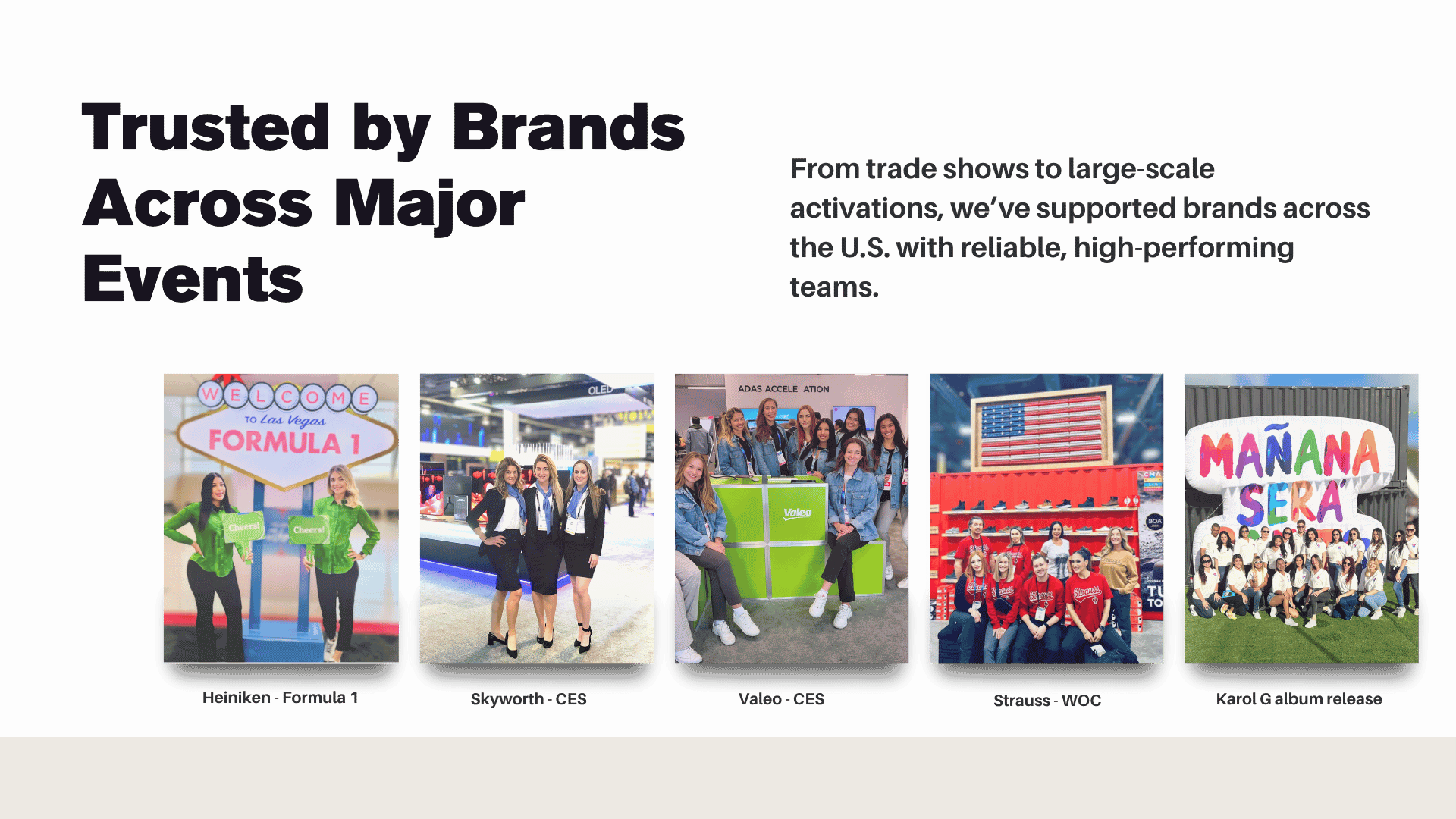 Blossom Talent selected trade show and event programs