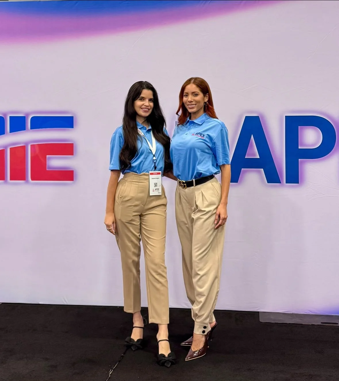 Trade show model during expo in Miami