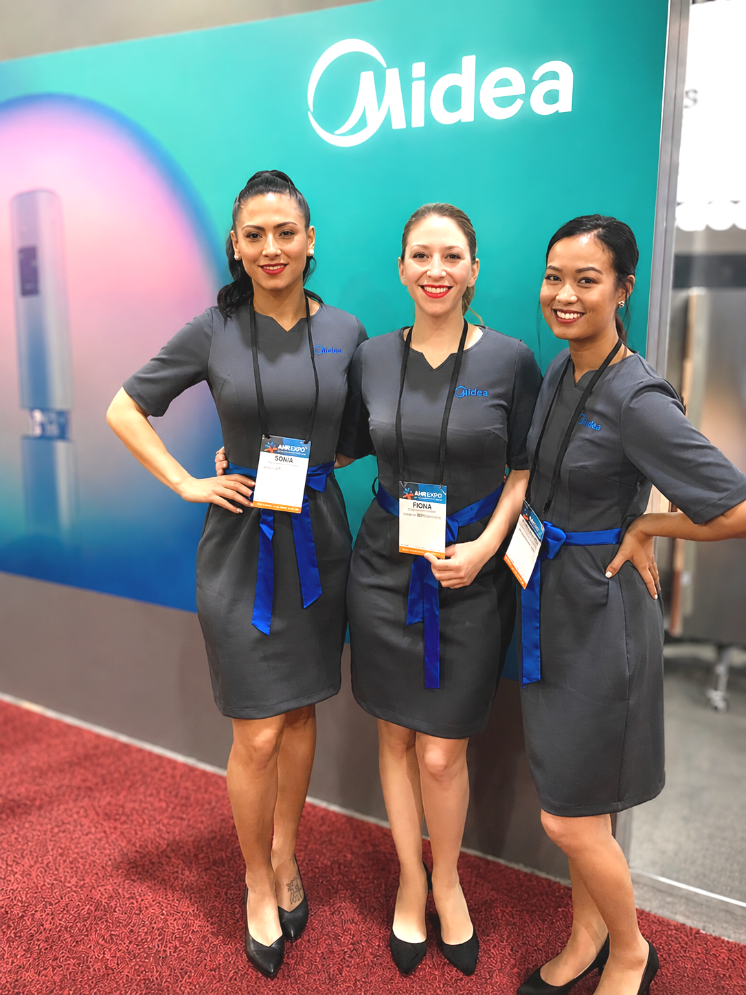 Professional trade show models representing a brand at a convention and trade show event.