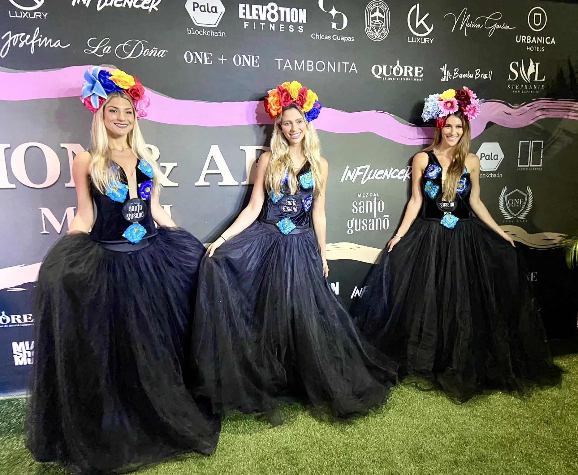 Beverage models during a brand activation in Miami