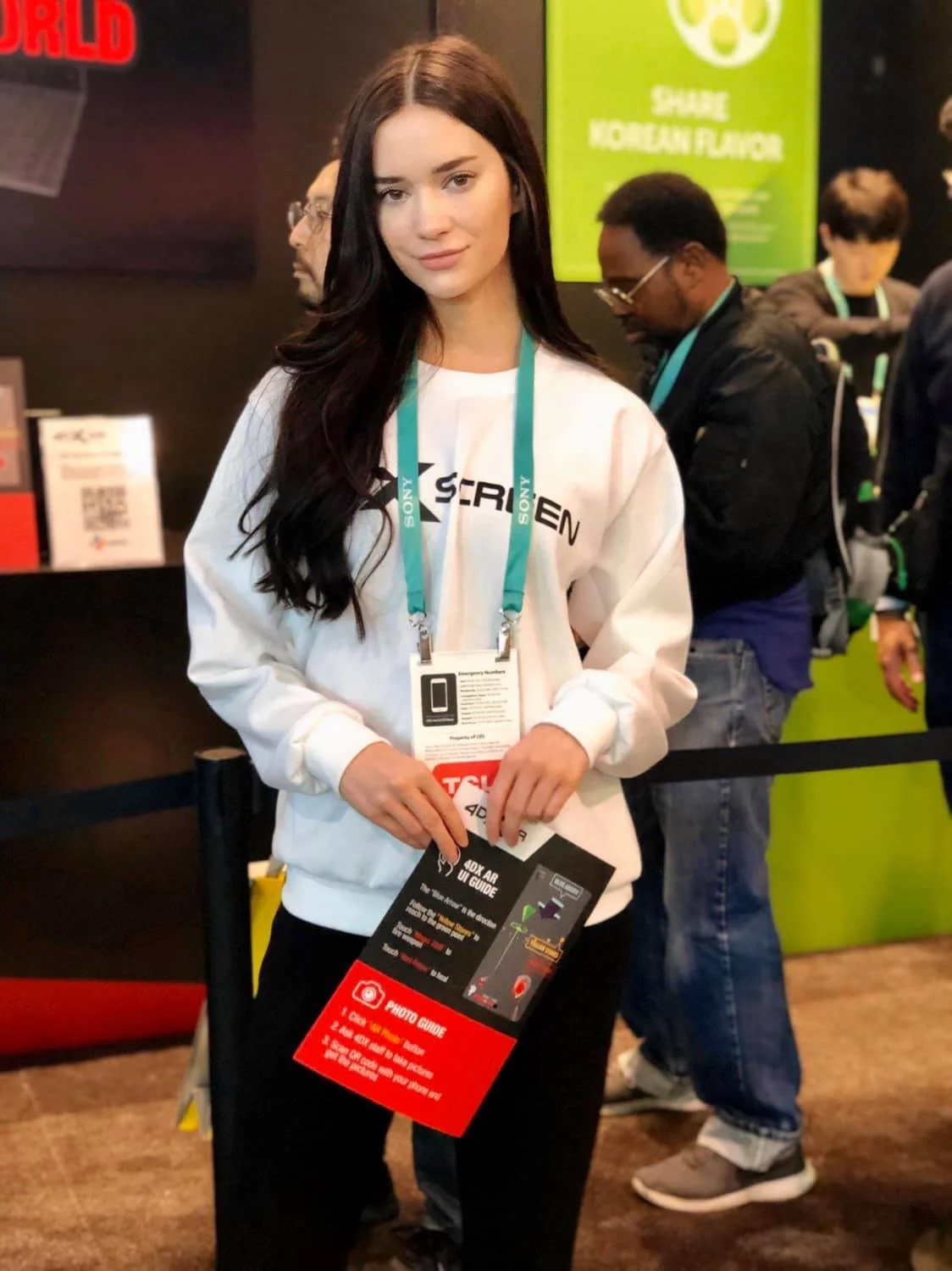 Trade show model during expo in Las Vegas