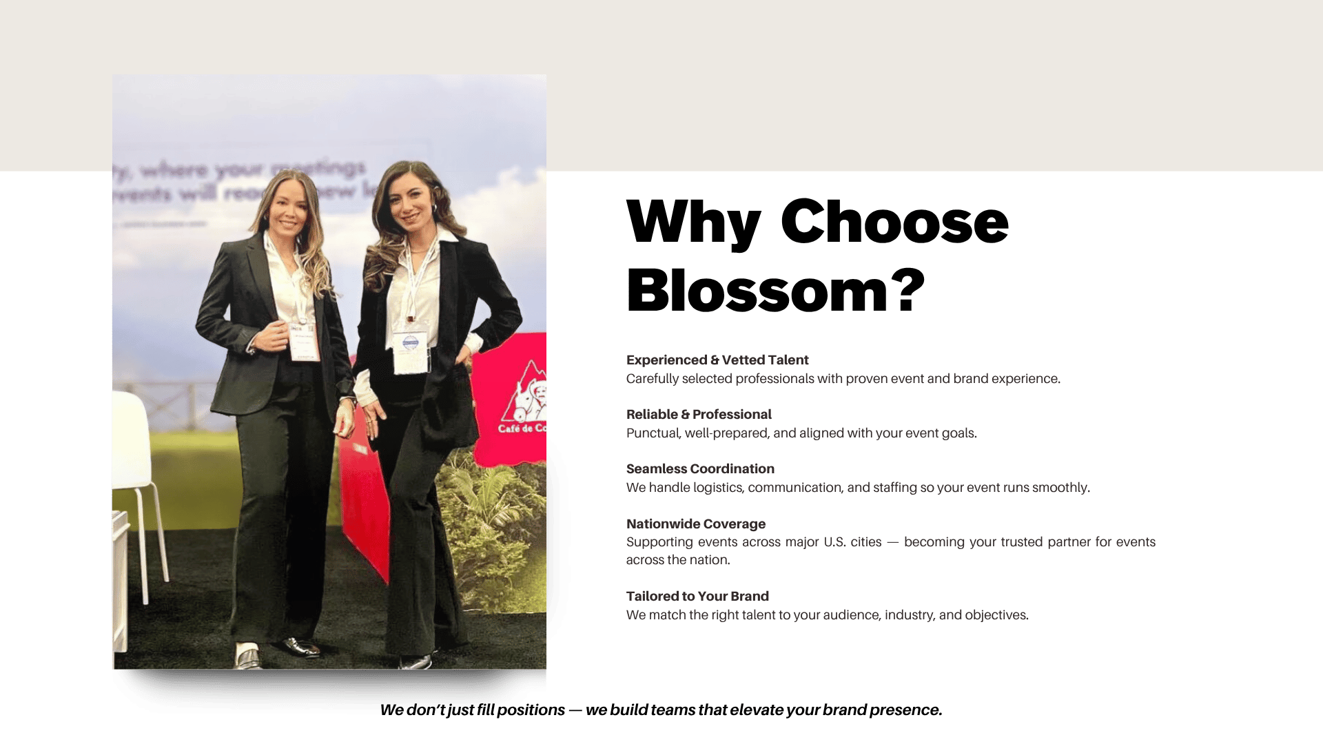 Professional Blossom Talent trade show and event staff
