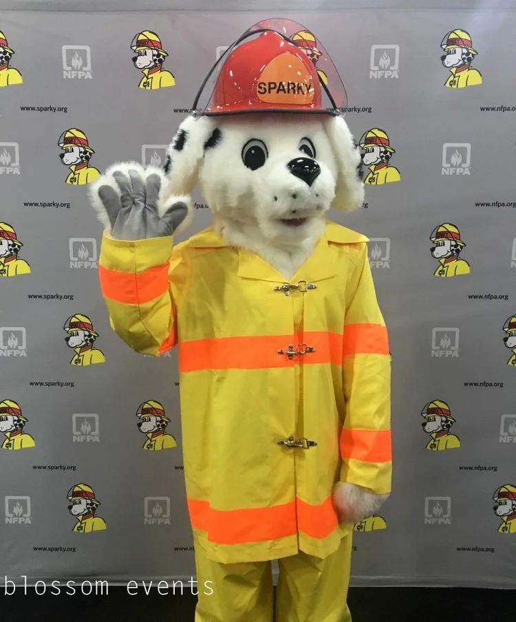 Mascot performer engaging guests at a live event