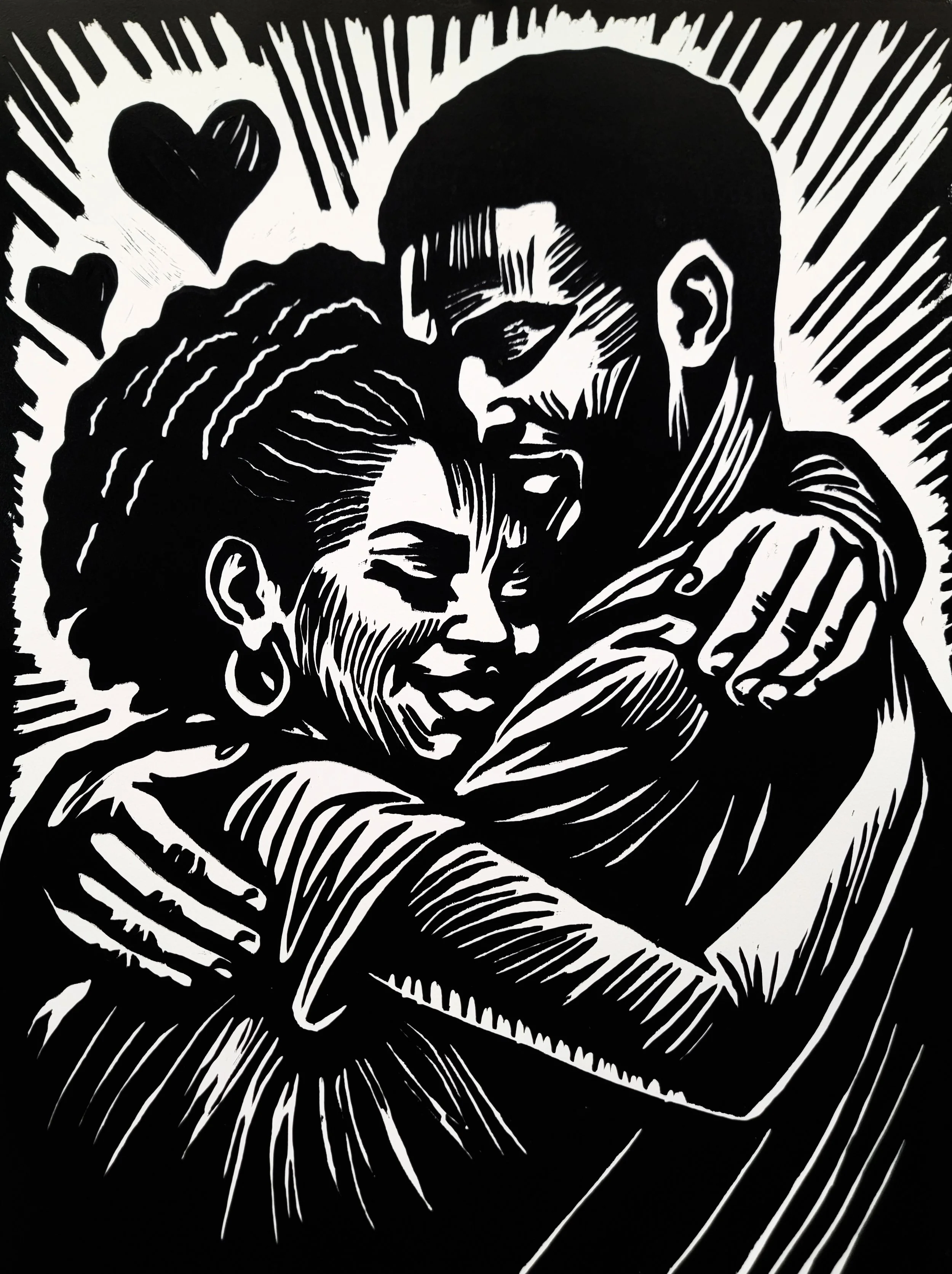   Held in Truth    Linoleum Print on Paper   18 x 24 inches 