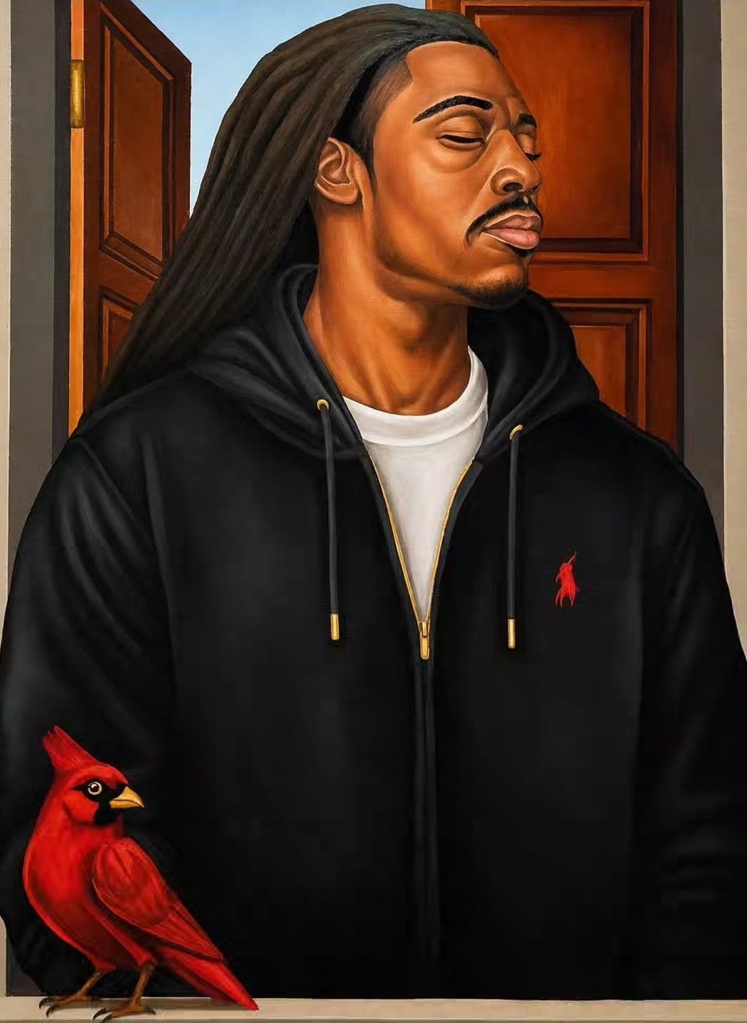   THE RED INTERVAL    oil on canvas  18 × 24 inches 