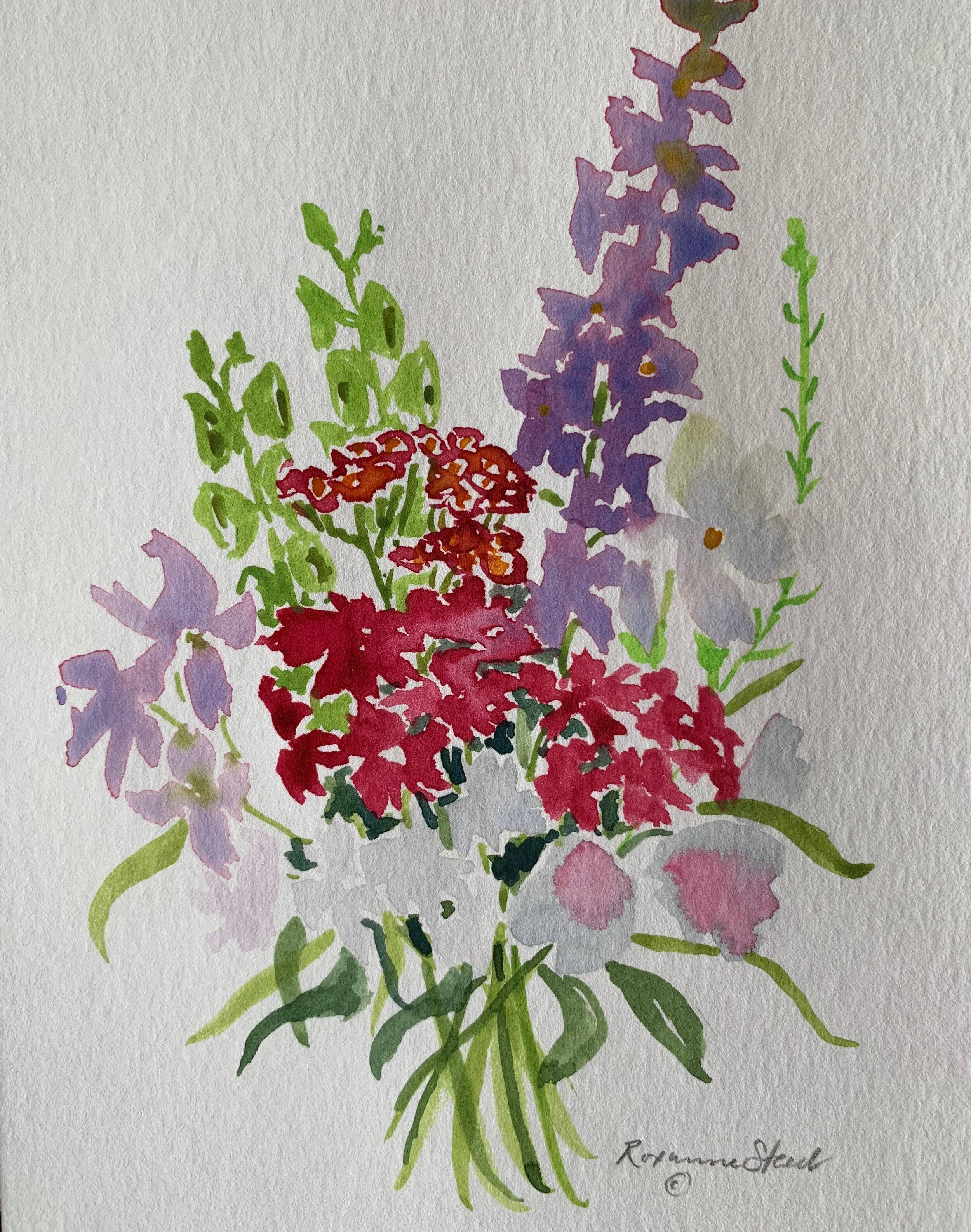 Delphiniums and Bells of Ireland