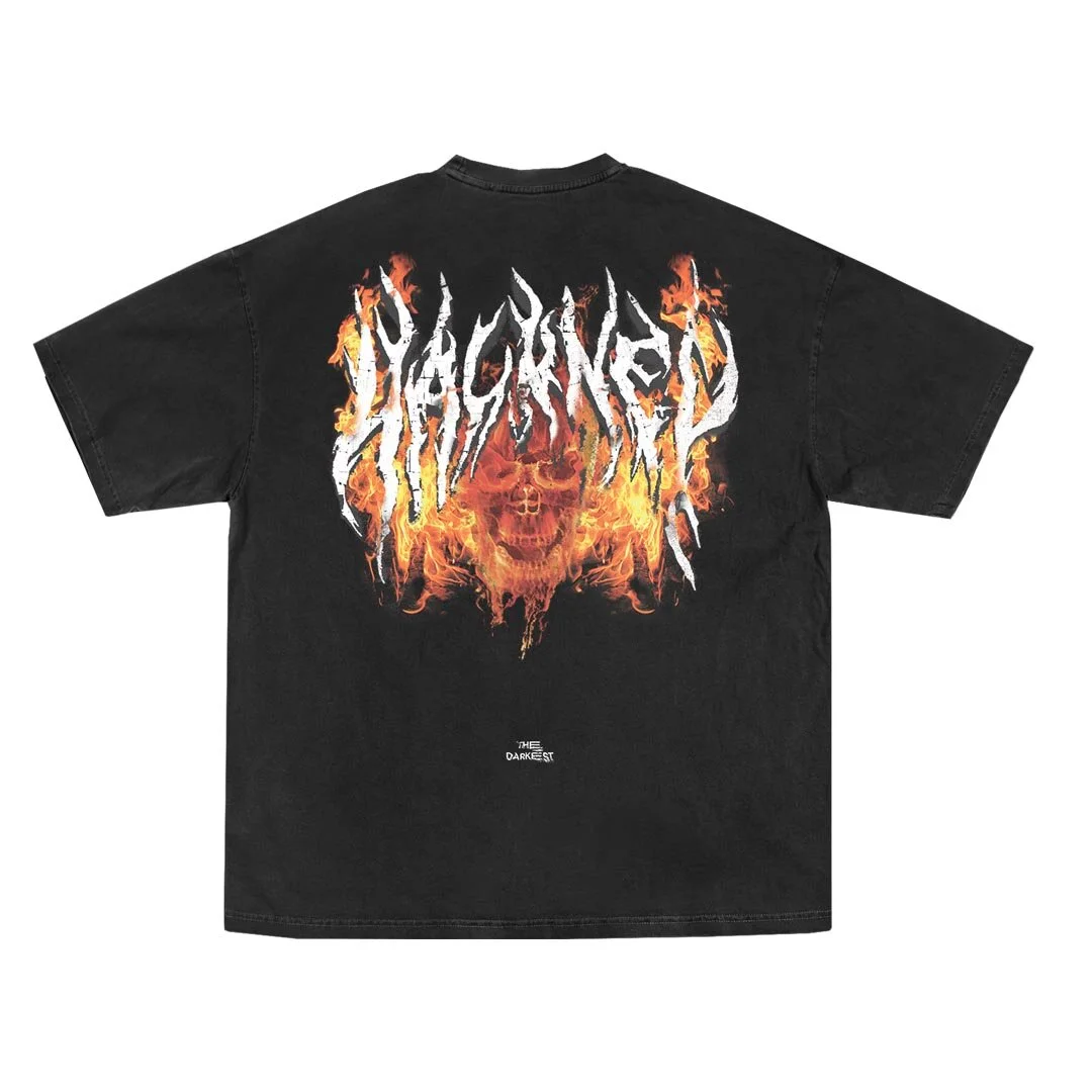 001 - 'OLD HACKNEY' WASHED BLACK T-SHIRT