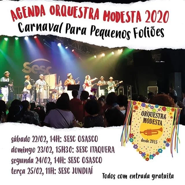 Nossa maratona carnavalesca deste ano com a @orquestra_modesta ❤
#chegalogocarnaval 
#carnaval2020 
#orquestramodesta