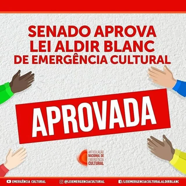 💥✅APROVADA NO SENADO A LEI DE EMERG&Ecirc;NCIA CULTURAL ALDIR BLANC✅💥 Em um dia que entra para a hist&oacute;ria da cultura brasileira, 6 anos depois da aprova&ccedil;&atilde;o da Lei Cultura Viva no mesmo Senado Federal, o Congresso Nacional aprov