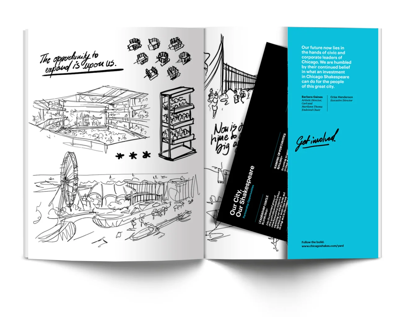 BACK PAGE OF BROCHURE. PLEDGE CARDS SLIDE INTO POCKET.