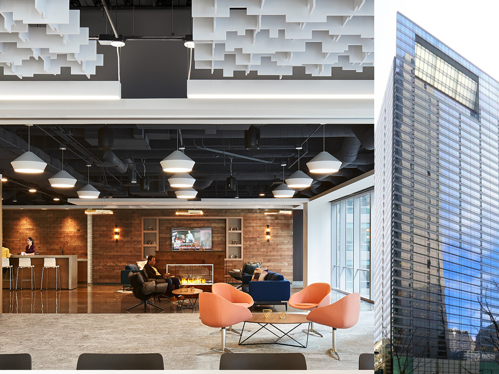 A cozy lounge in 1 S. Dearborn . Photo by Steve Hall.