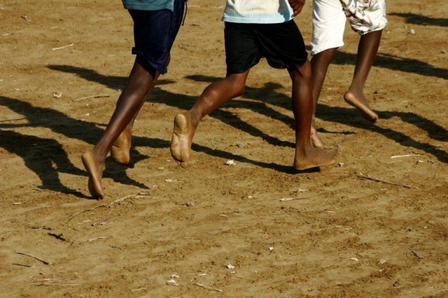 Barefoot soccer practice (Photo: Ray Shader)