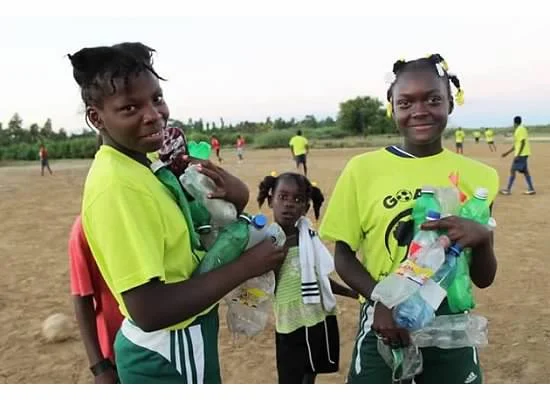 Recycling plastic bottles from around their field recycling plastic bottles from around their field