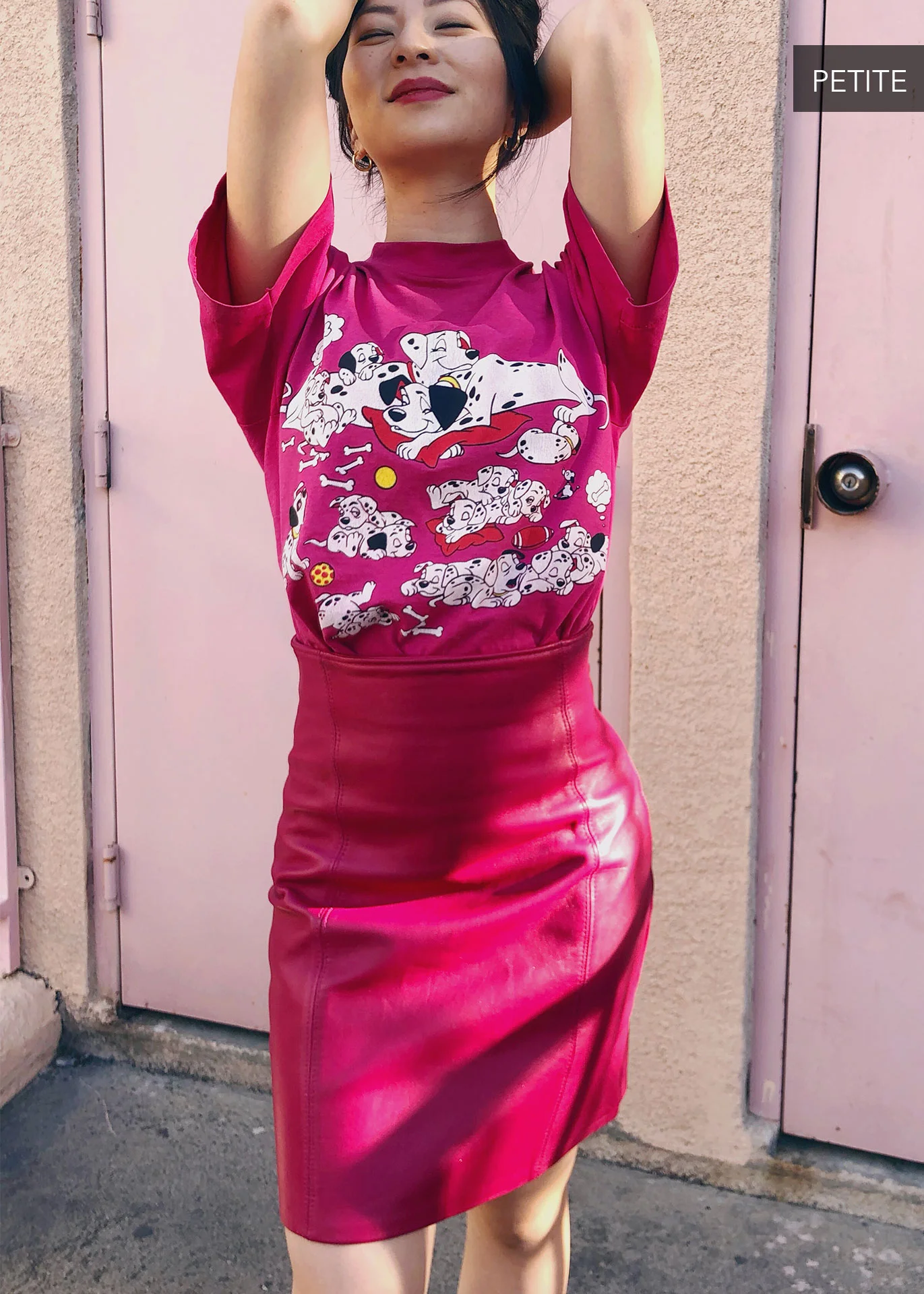 Pretty in Pink Leather Skirt