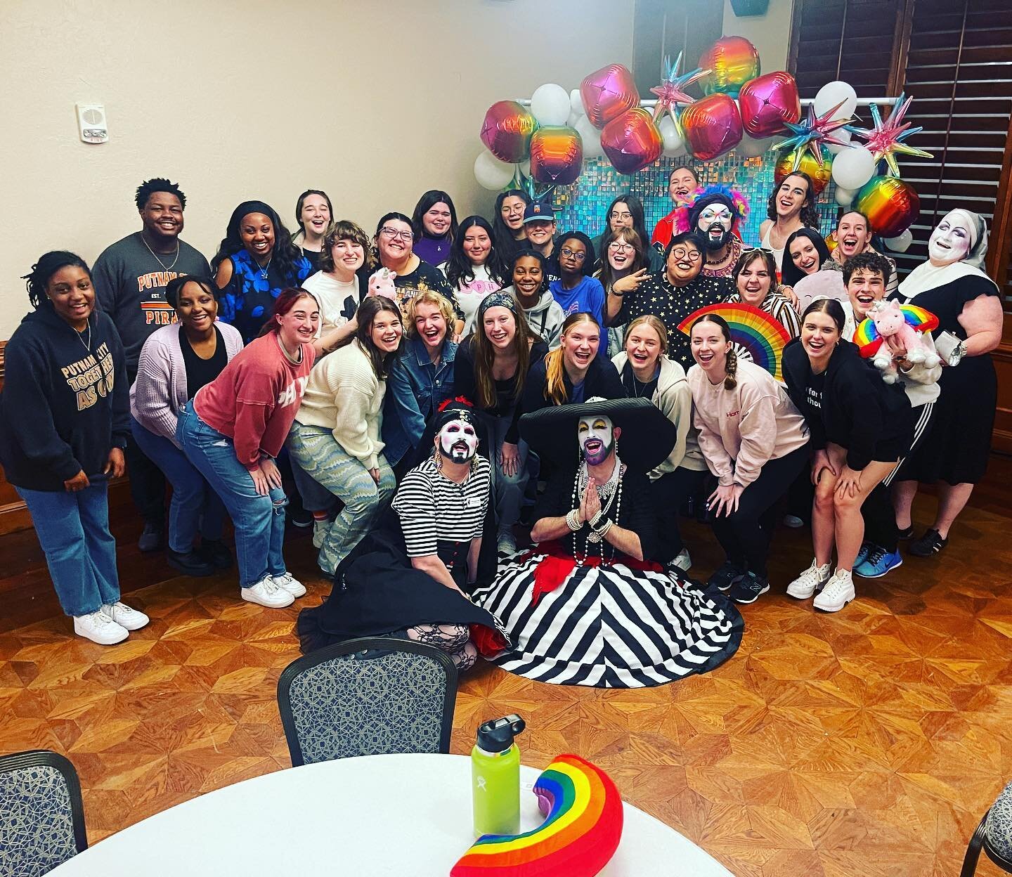 Thank you @oklahomacityuniversity for having us for Sister Bingo and some Queer Trivia last night! These students were amazing and made us so proud to know how knowledgeable they were on queer history. 💜💋