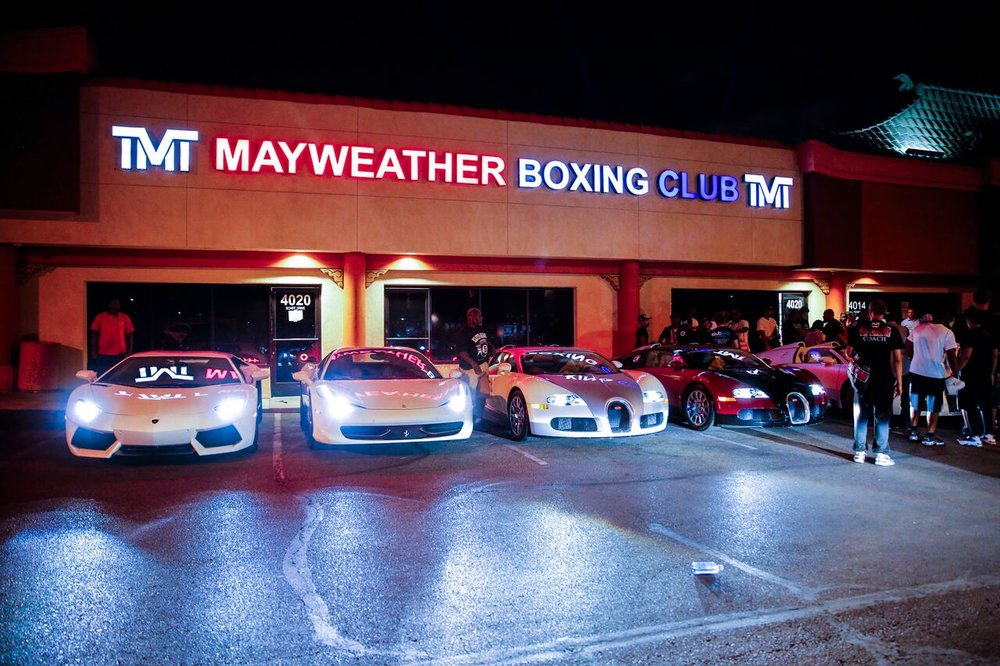mayweather boxing club and cars