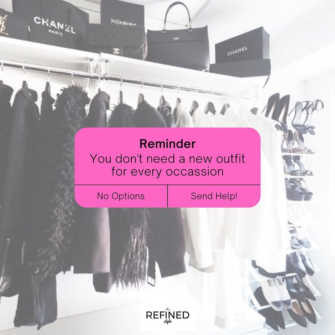 ✨REMINDER✨
Although, tempting...it just isn&rsquo;t practical! Let&rsquo;s be honest, how many items do you have in your closet right now that you bought for a specific event and haven&rsquo;t worn them again? Guilty? 👀🙋🏽&zwj;♀️

Creating a wardro