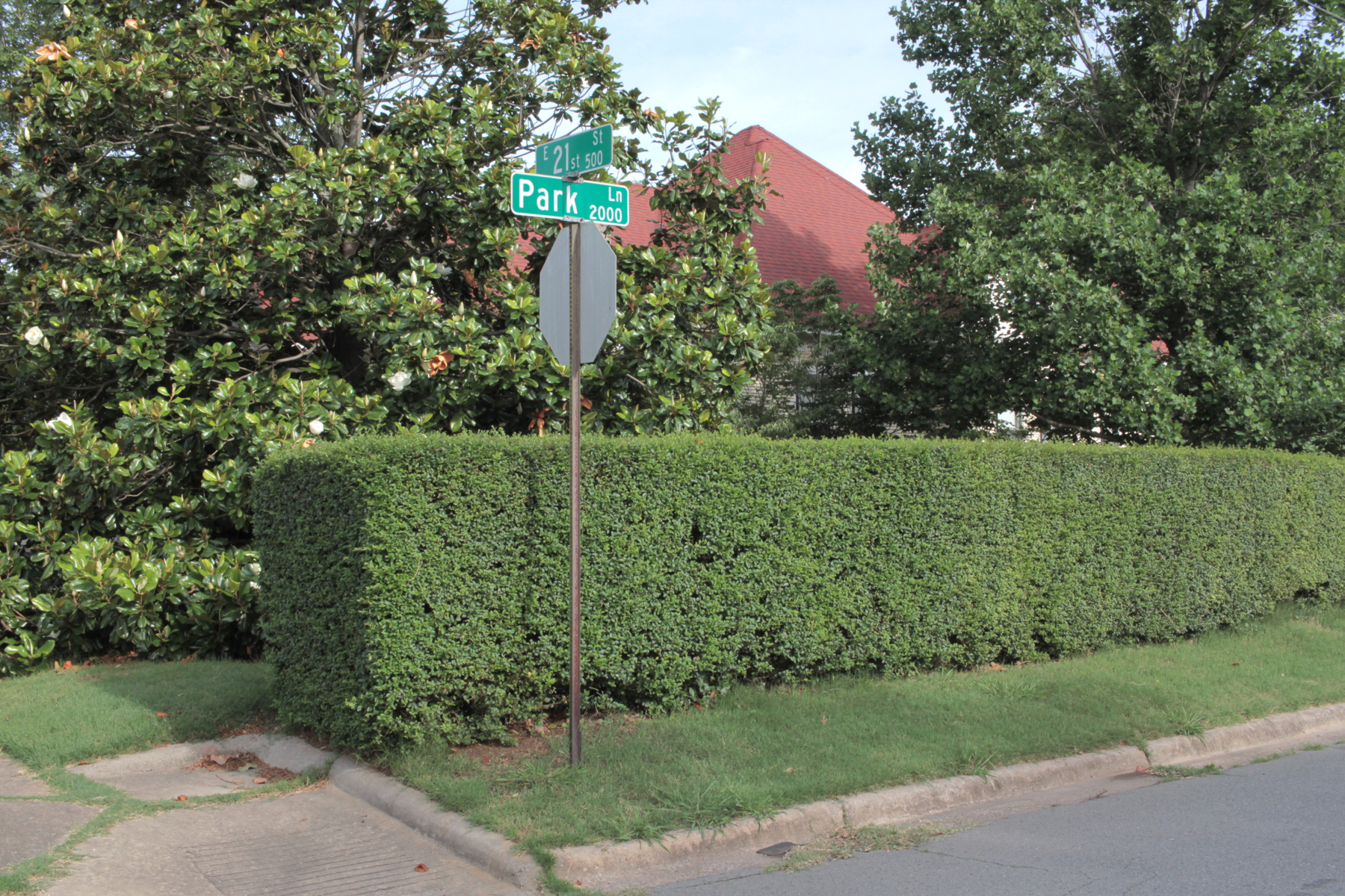 Hedge, Park Lane and 21st Street