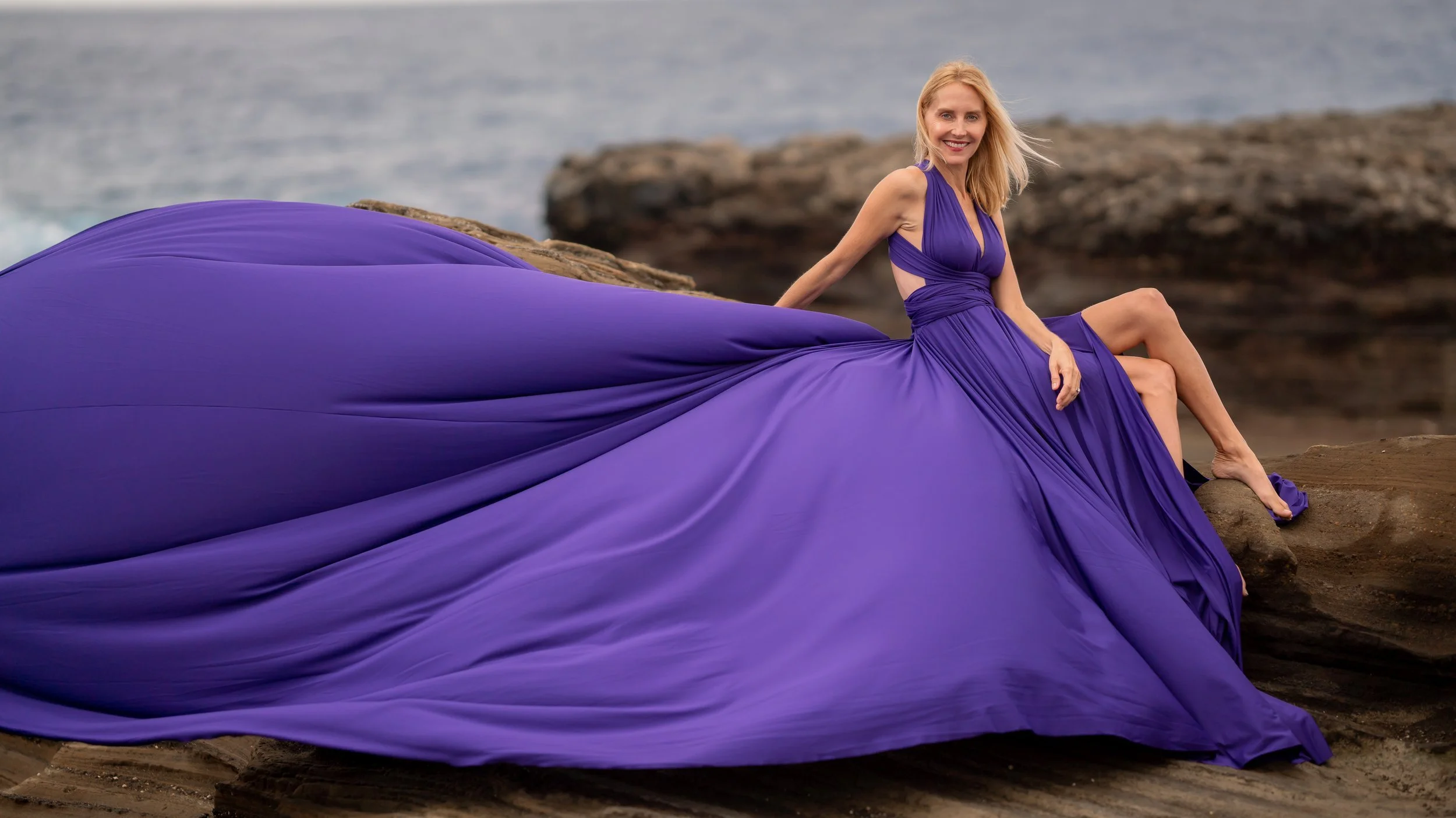 blue dress for baby girl Watercolor Shores Maxi Dress in Lavender