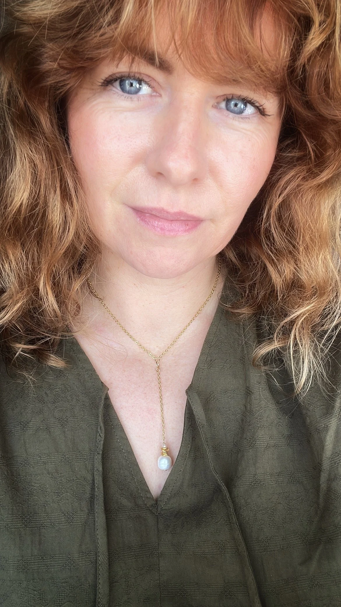 14ct gold filled necklace with pearl drop detail.