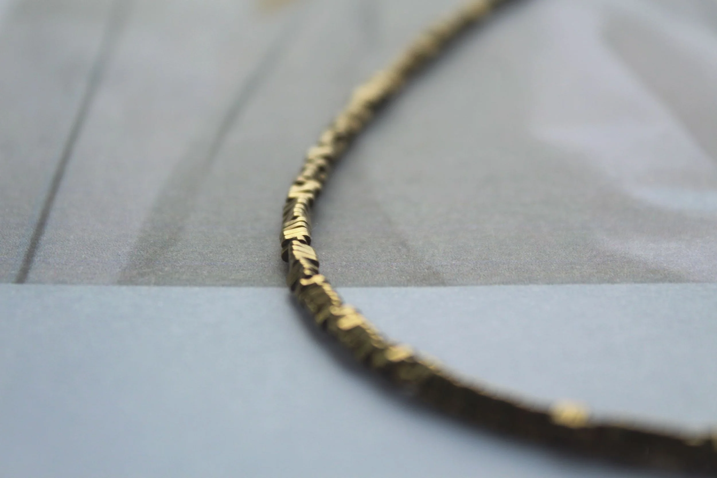 14ct gold filled gold Hematite heshi slices necklace.